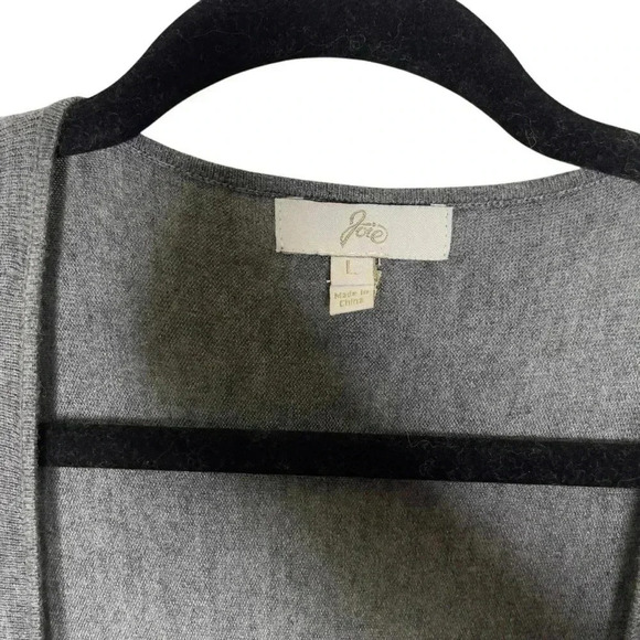 Joie Cashmere Blend Flare 3/4 Sleeve Lightweight Grey Sleeve Dress Size  Large - Picture 2 of 6